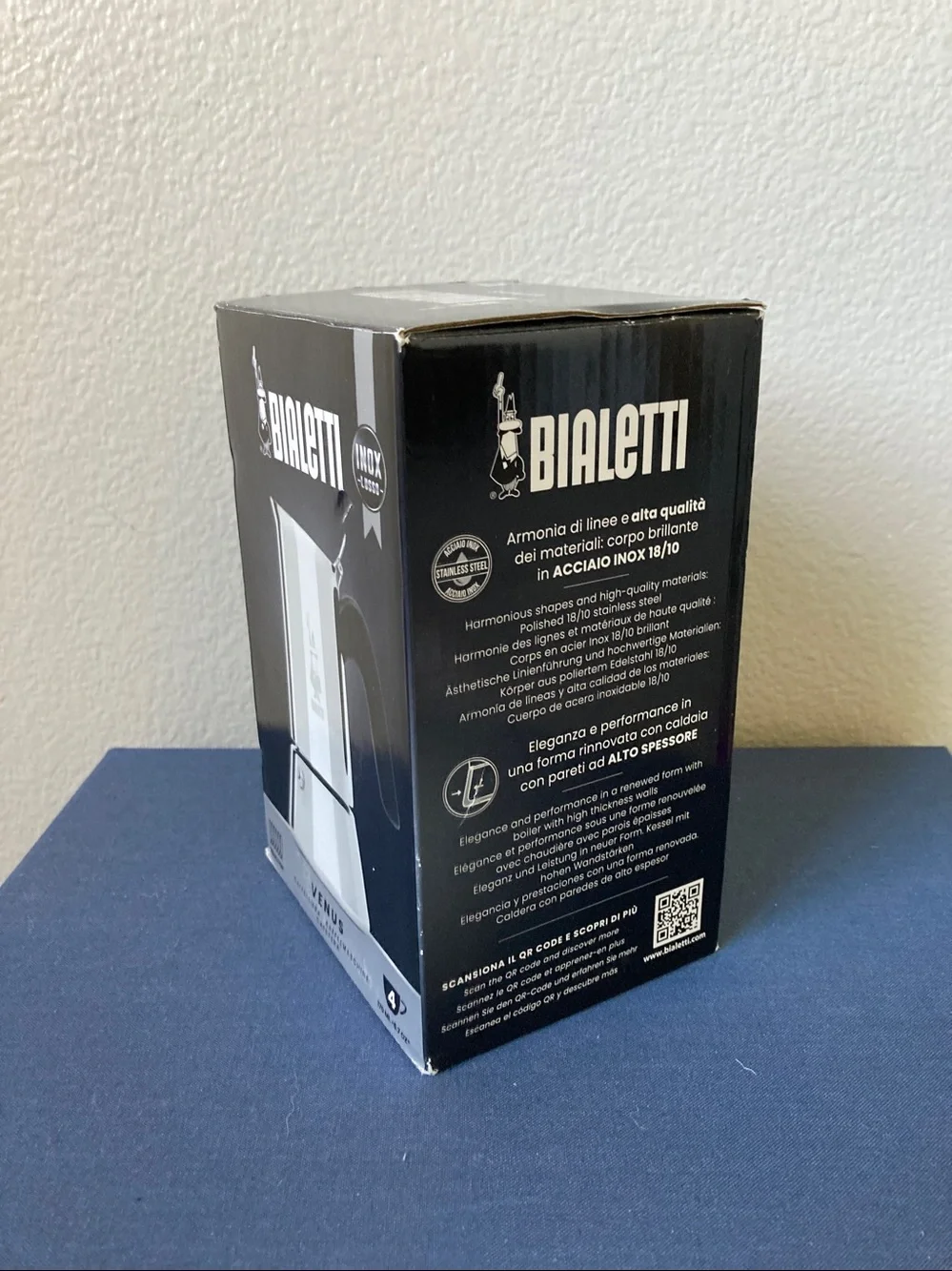NIB Bialetti Venus 4 cup moka pot Stainless Steel Coffee Espresso Maker